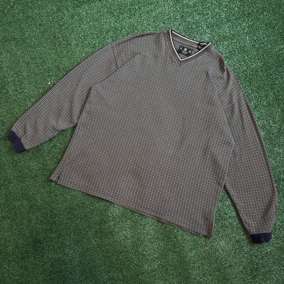 Other - Vintage J. Riggings Sweater Vest Adult Extra Large Green Beige Argyle 90s Mens‎